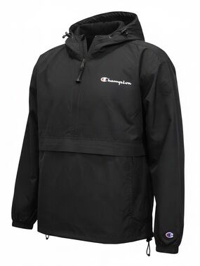 Champion Black Hooded Windbreaker Anorak